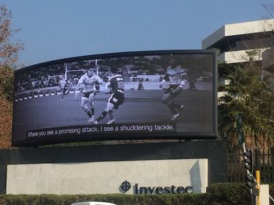 Outdoor digital screen at Investec headquarters