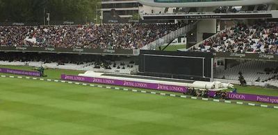 Electronic perimeter display beside the pitch at Lord's